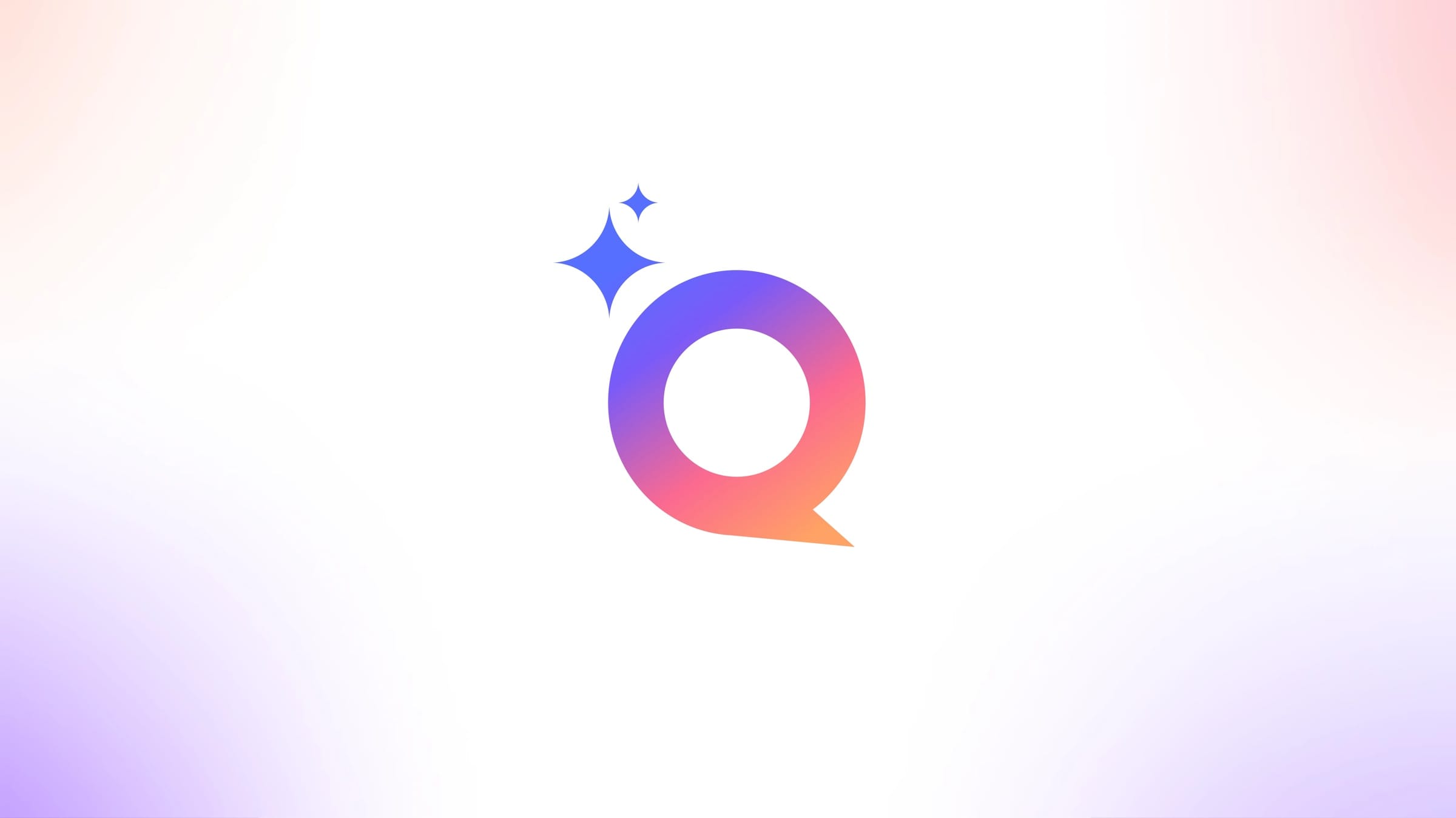 Talentiqa symbol: a gradient Q shaped as a speech bubble with two sparkles above it.